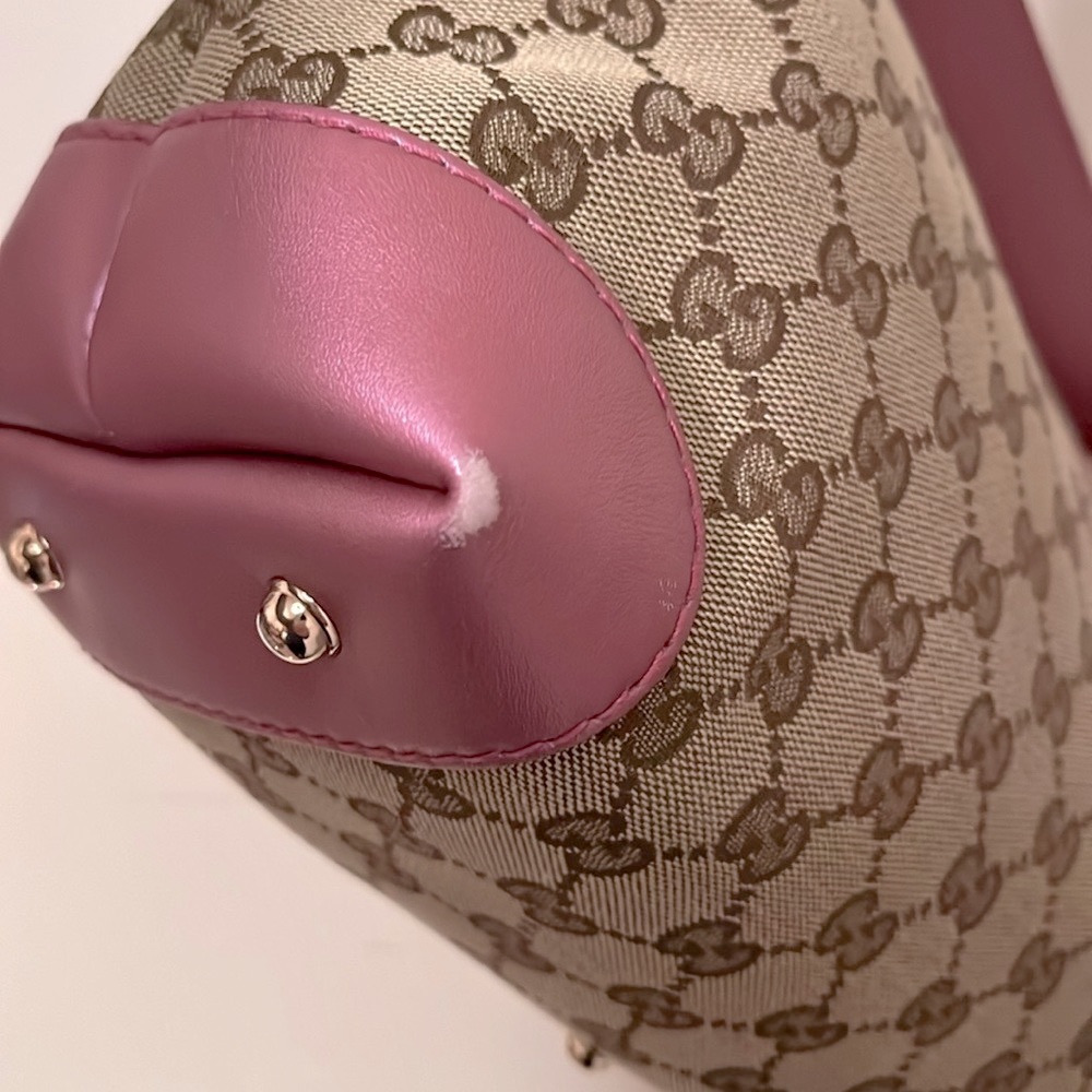 Gucci Metallic Pink Monogram Pochette - Picture 7 of 16